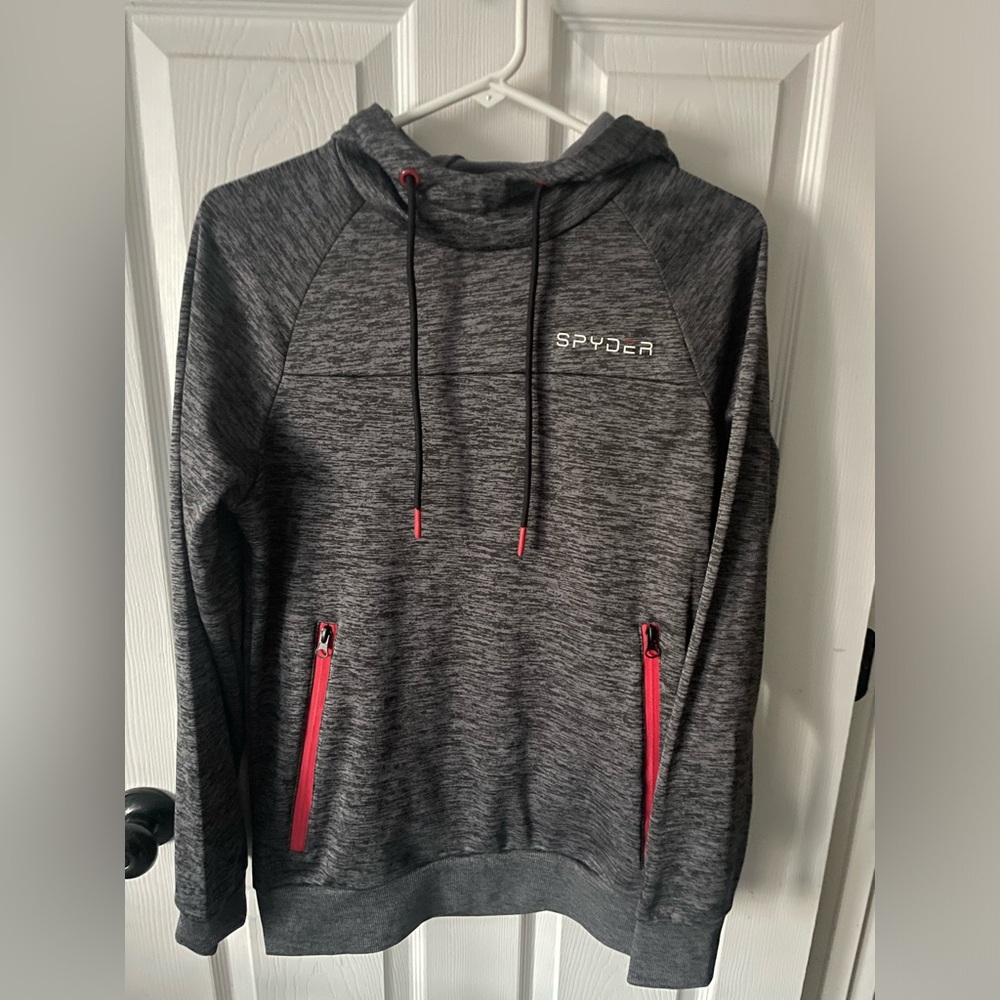 Men’s Spyder Hooded Sweatshirt Black / Gray Size S